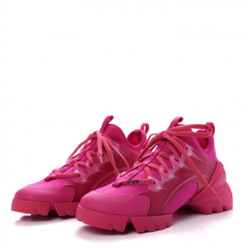 CHRISTIAN DIOR 
Neoprene Rubber Womens D-Connect Sneakers Fuchsia